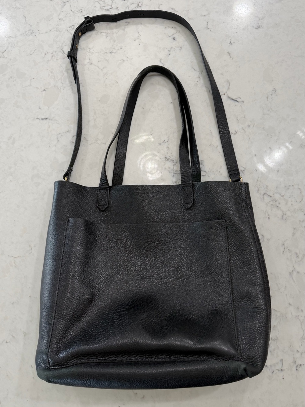 Madewell Black Leather Tote Purse Bag